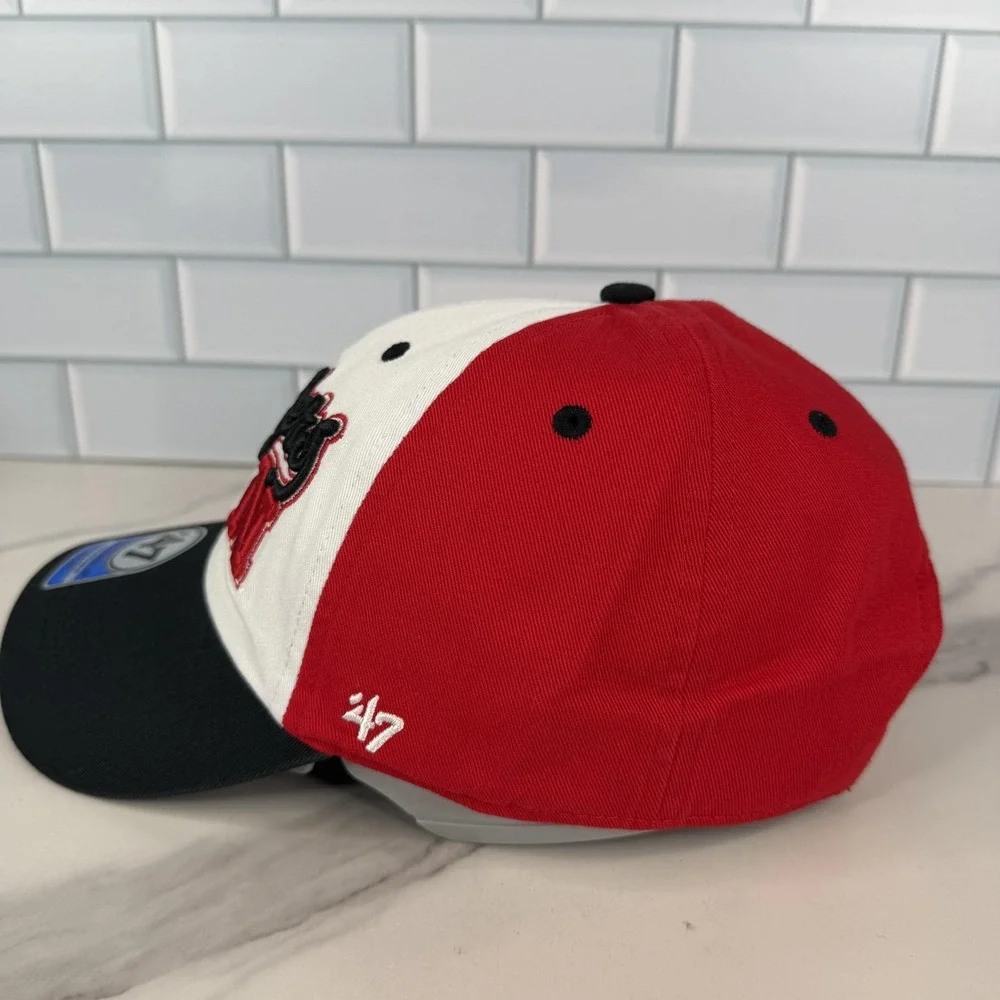 Nebraska Cornhuskers Hat Cap Strap Back Kids‎ Red White Black 47 Clean Up NWOT